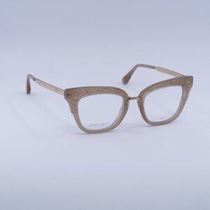 Jimmy Choo JC237 0FWM 00 Eyeglasses Nude with Glitter 49mm Cat Eye Frame